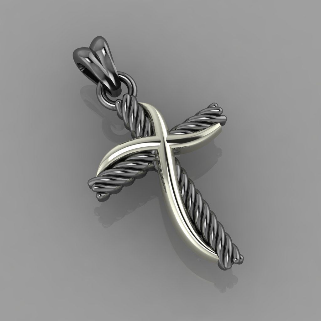 Crossover Cross Necklace 3D Print Model Free 3D print model_6