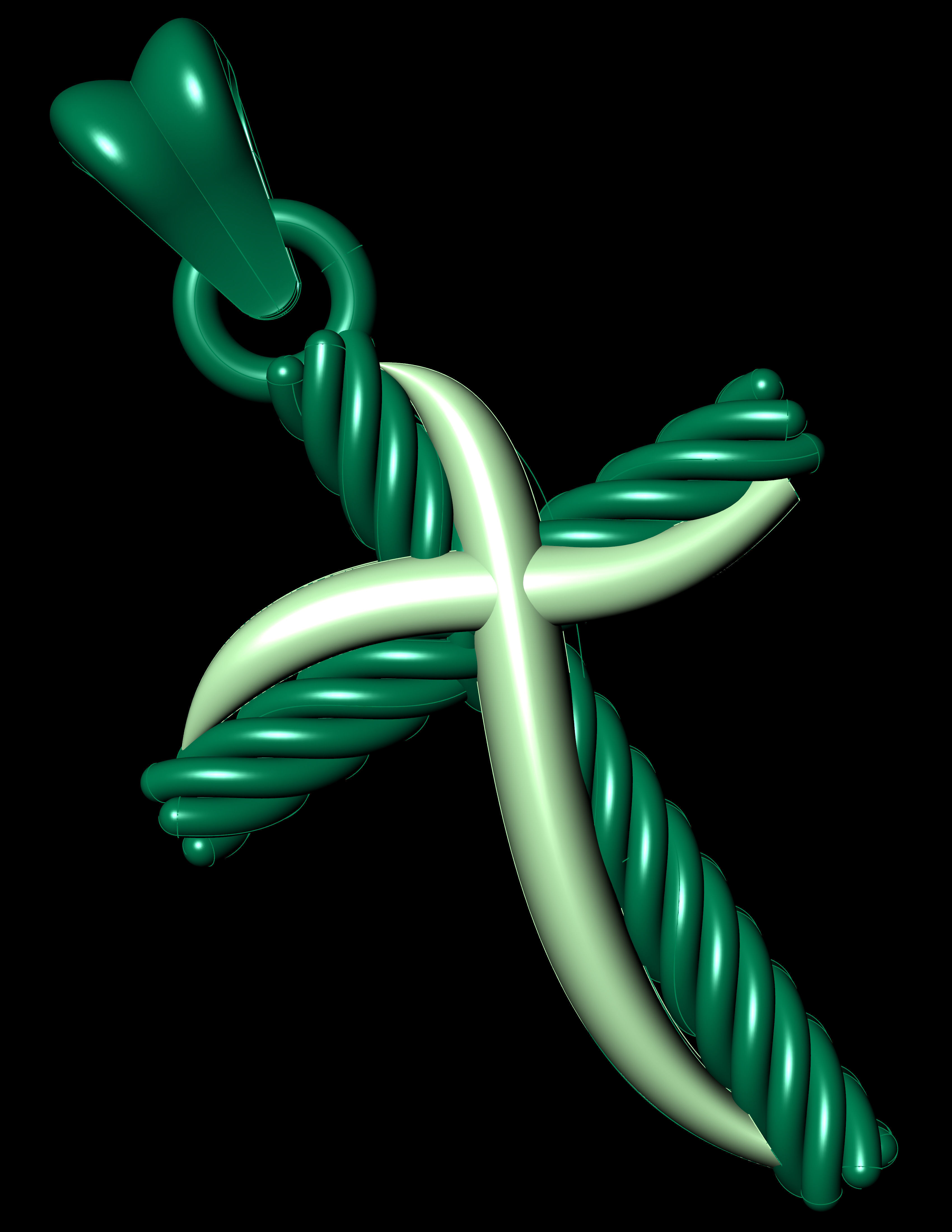 Crossover Cross Necklace 3D Print Model Free 3D print model_10