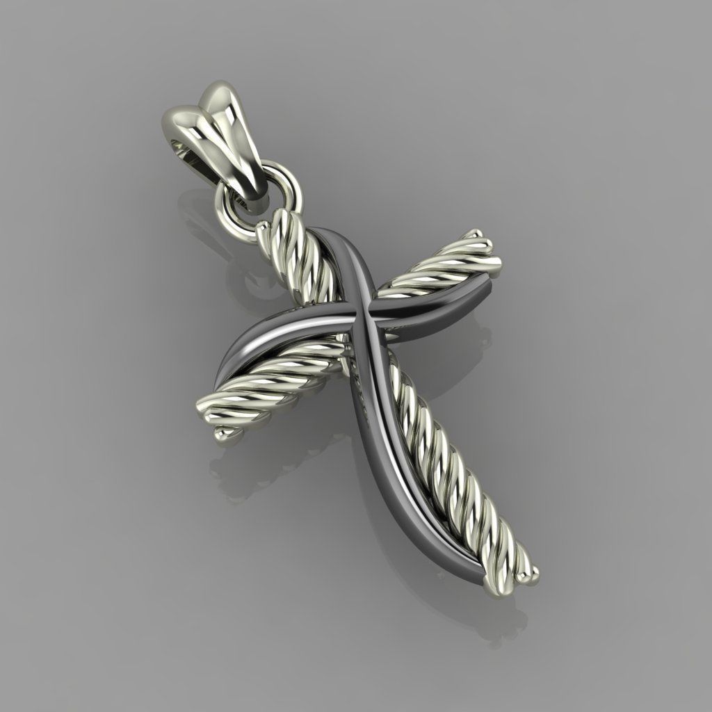 Crossover Cross Necklace 3D Print Model Free 3D print model_4