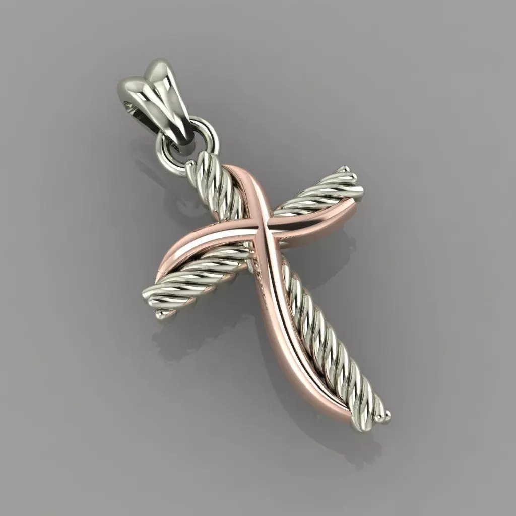 Crossover Cross Necklace 3D Print Model Free 3D print model_0
