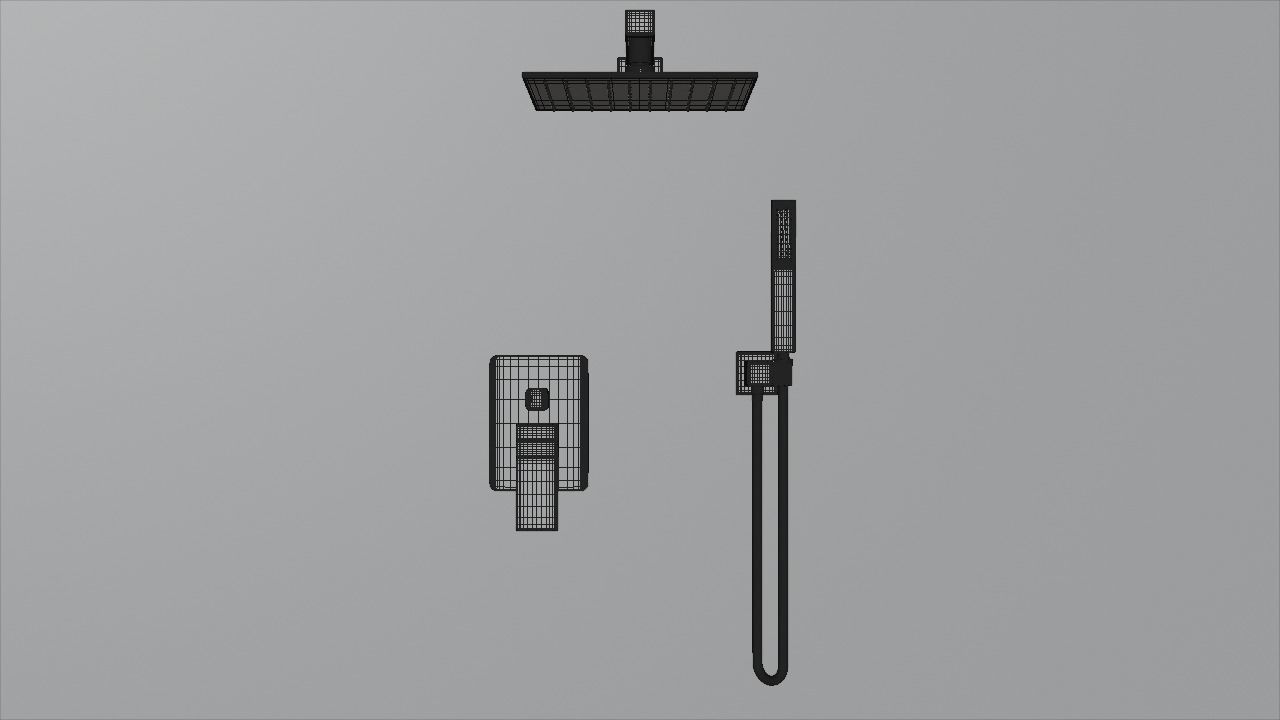 Shower set 3D model_5