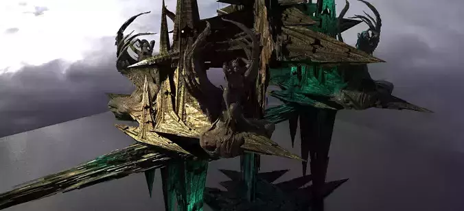Sunlight Angelic Sci Fi City Kitbash 1 3D model