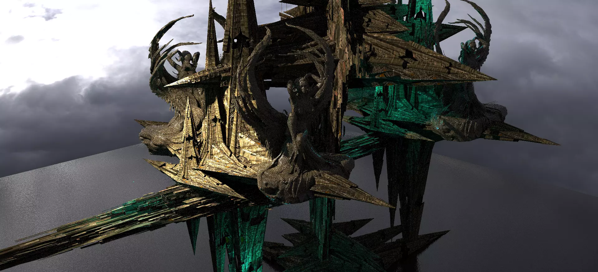 Sunlight Angelic Sci Fi City Kitbash 1 3D model_0