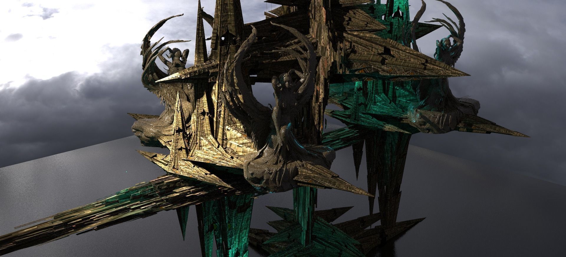 Sunlight Angelic Sci Fi City Kitbash 1 3D model_1