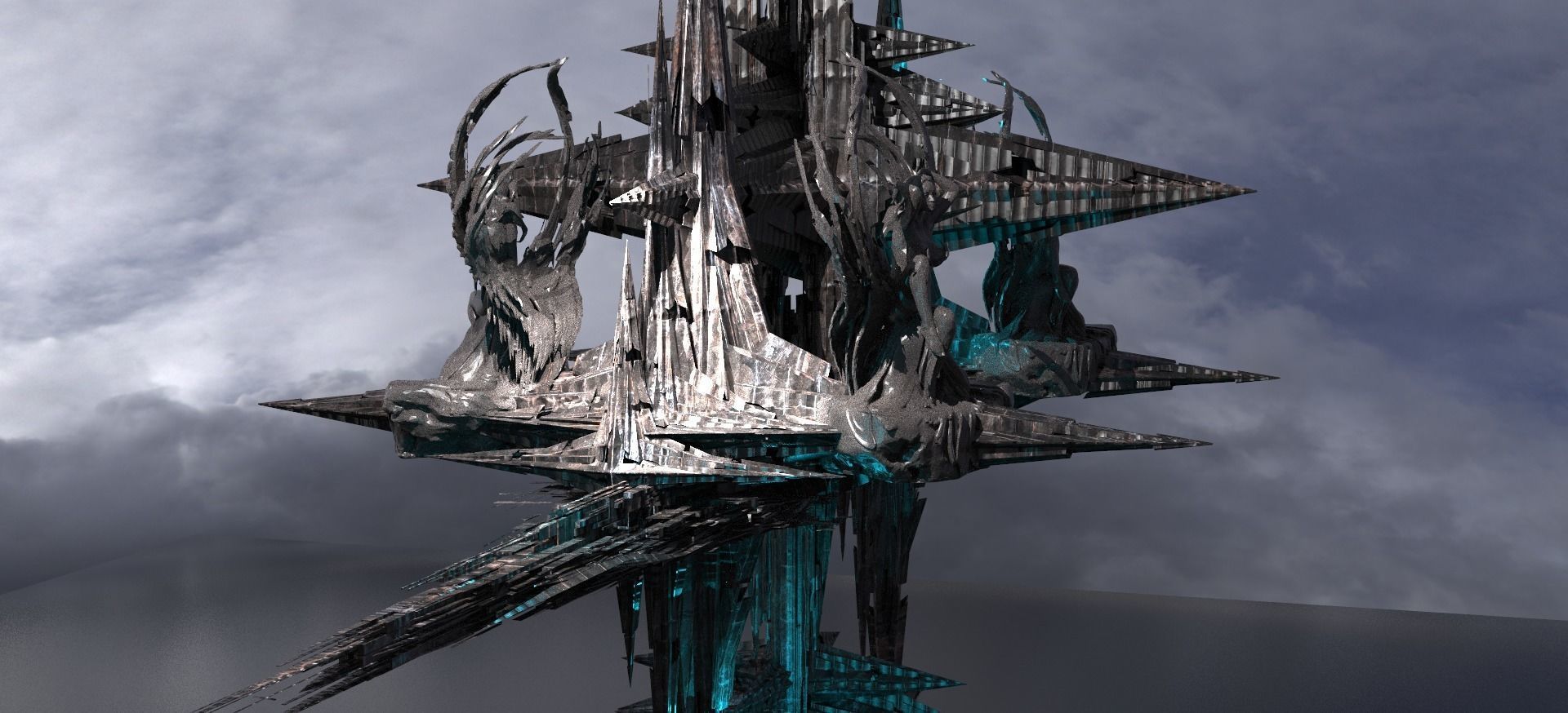 Sunlight Angelic Sci Fi City Kitbash 2 3D model_1