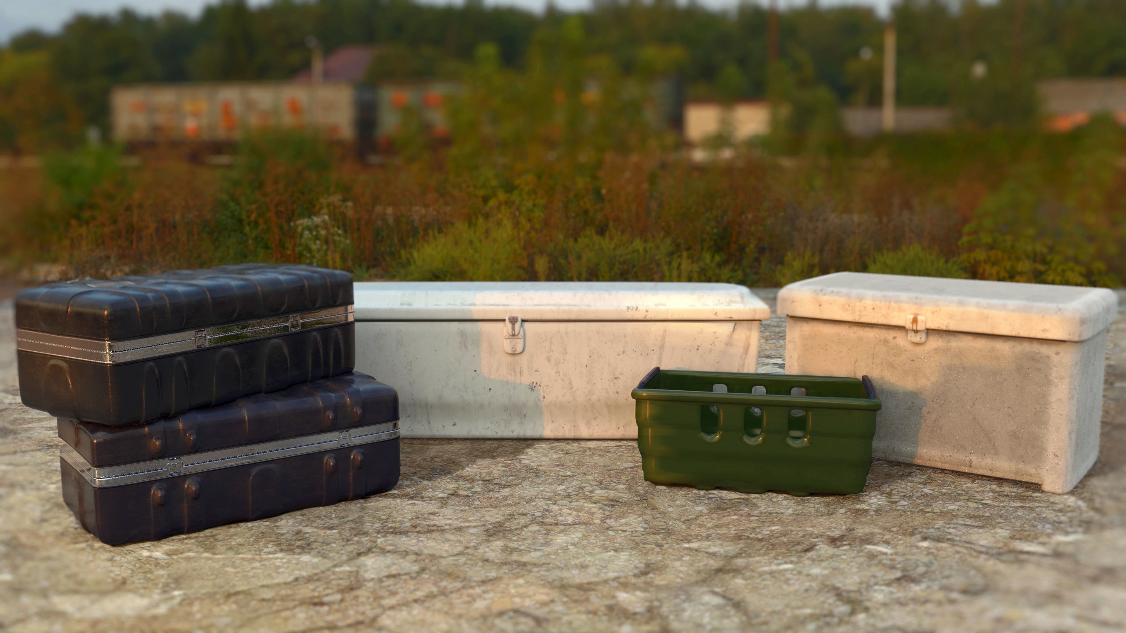 Exterior City Prop Collection - FPS Cover Props Low-poly 3D model_1