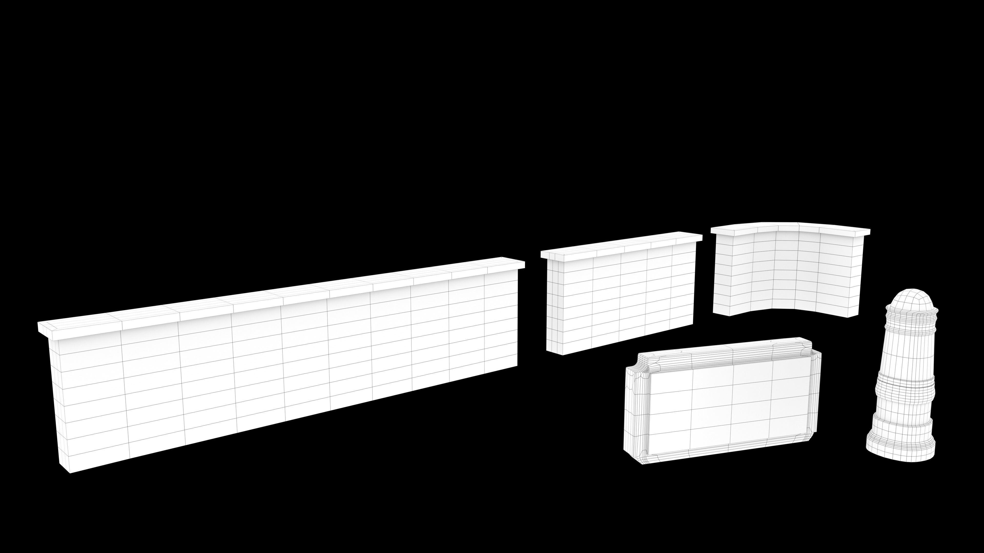 Exterior City Prop Collection - FPS Cover Props Low-poly 3D model_23