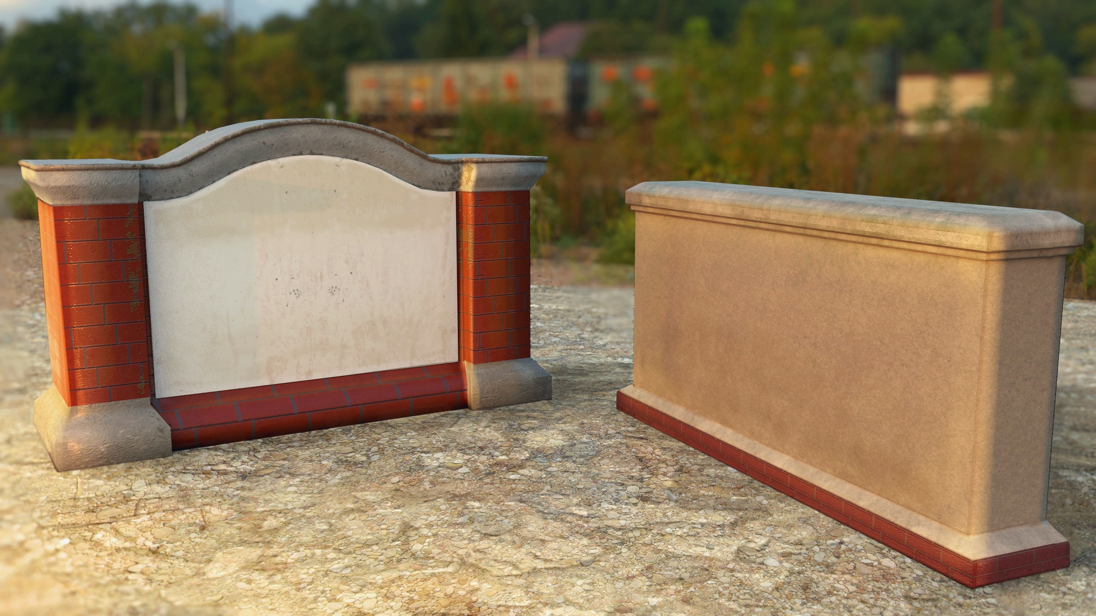 Exterior City Prop Collection - FPS Cover Props Low-poly 3D model_9