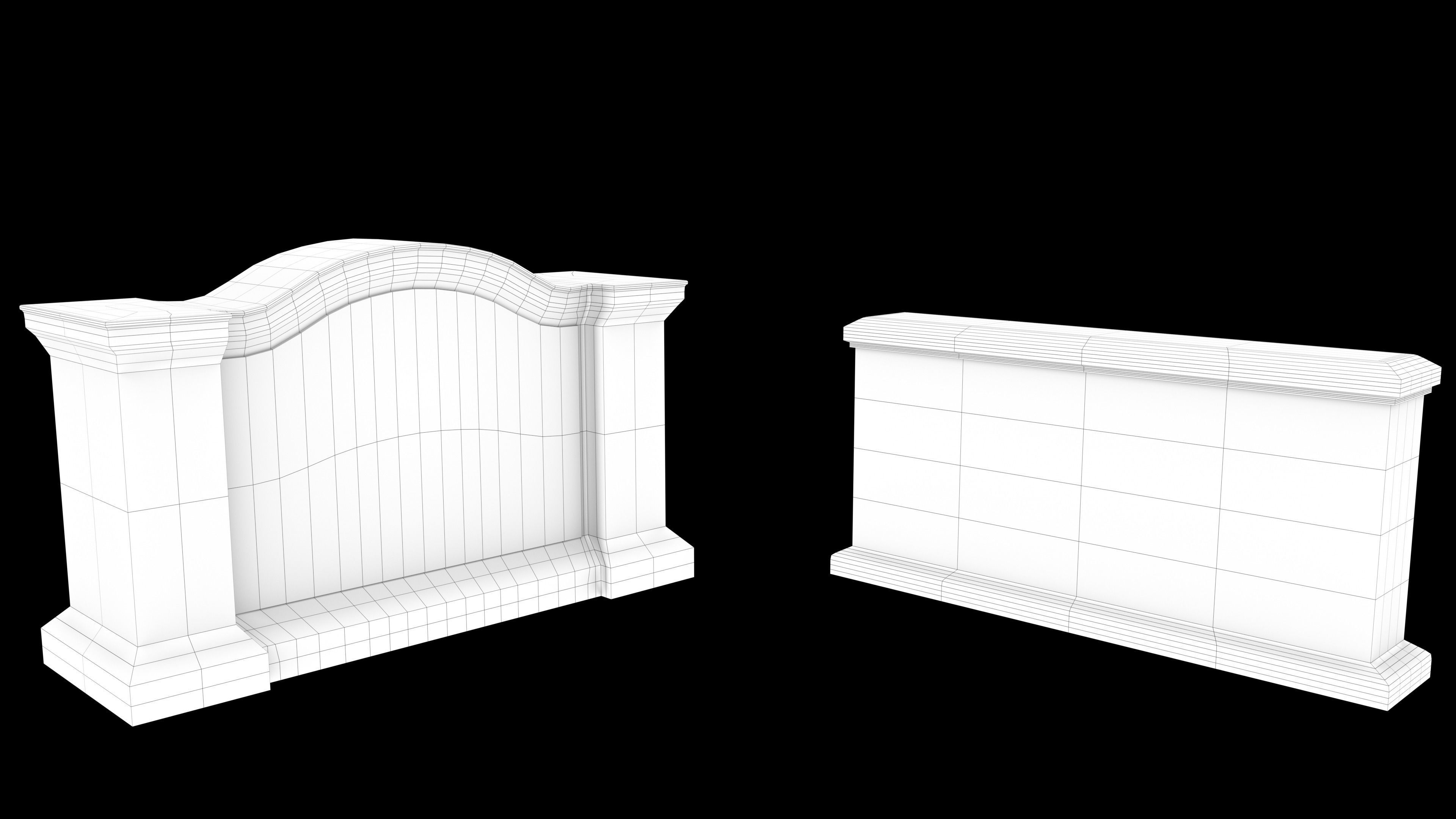 Exterior City Prop Collection - FPS Cover Props Low-poly 3D model_21