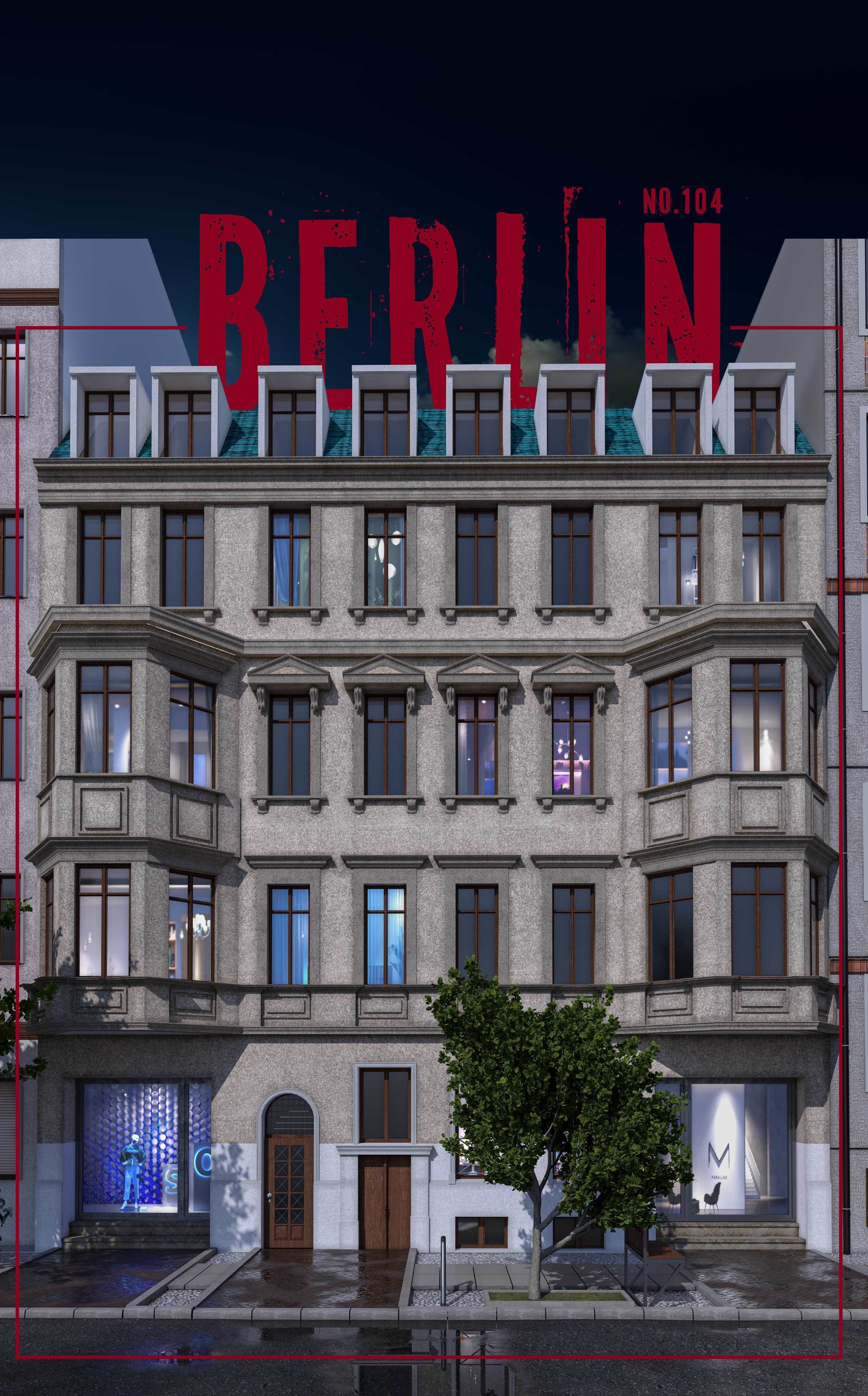 Berlin street building NO104 3D model_1