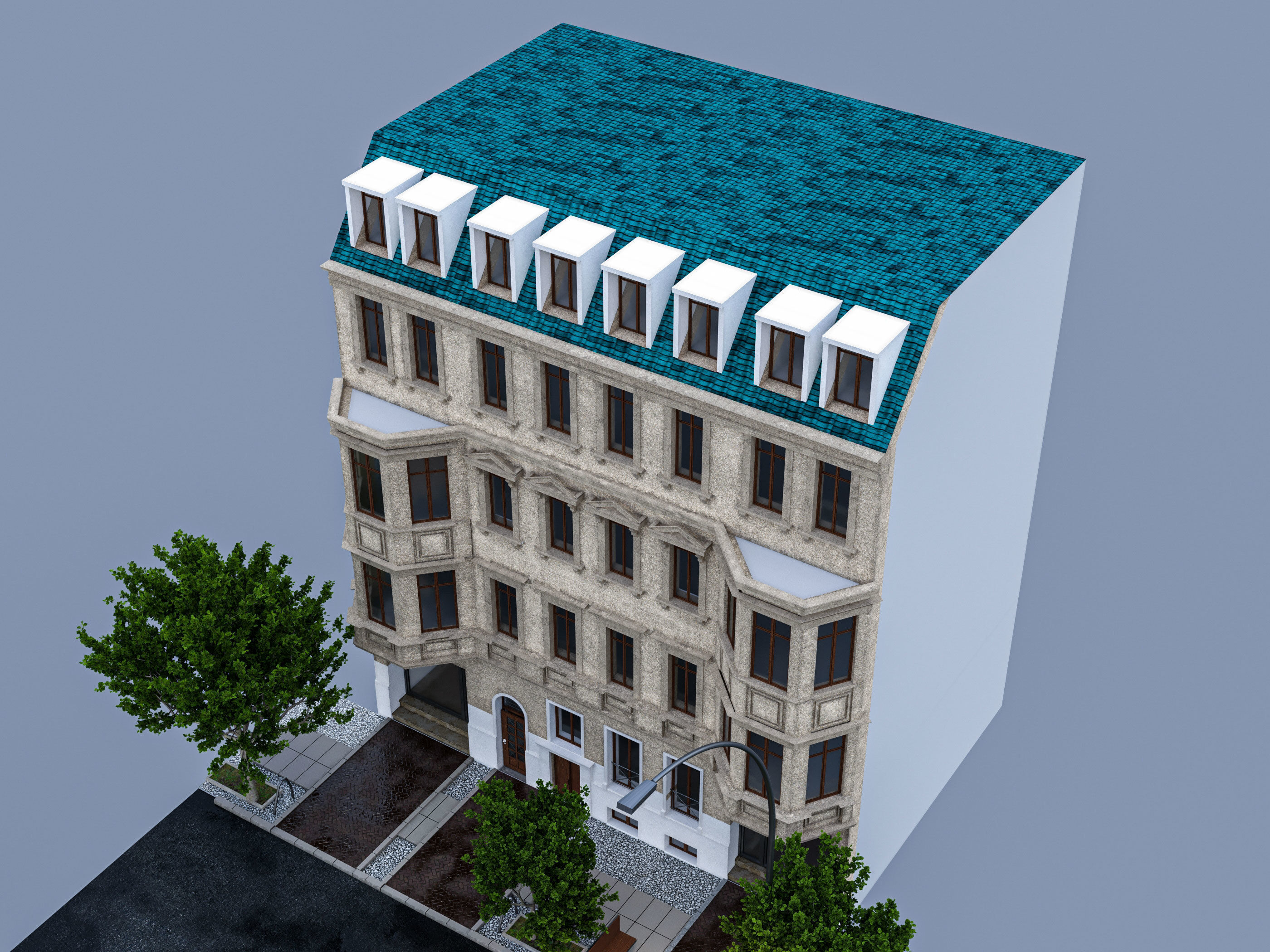 Berlin street building NO104 3D model_4