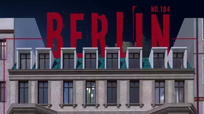 Berlin street building NO104 3D model Berlin street building NO104 3D model