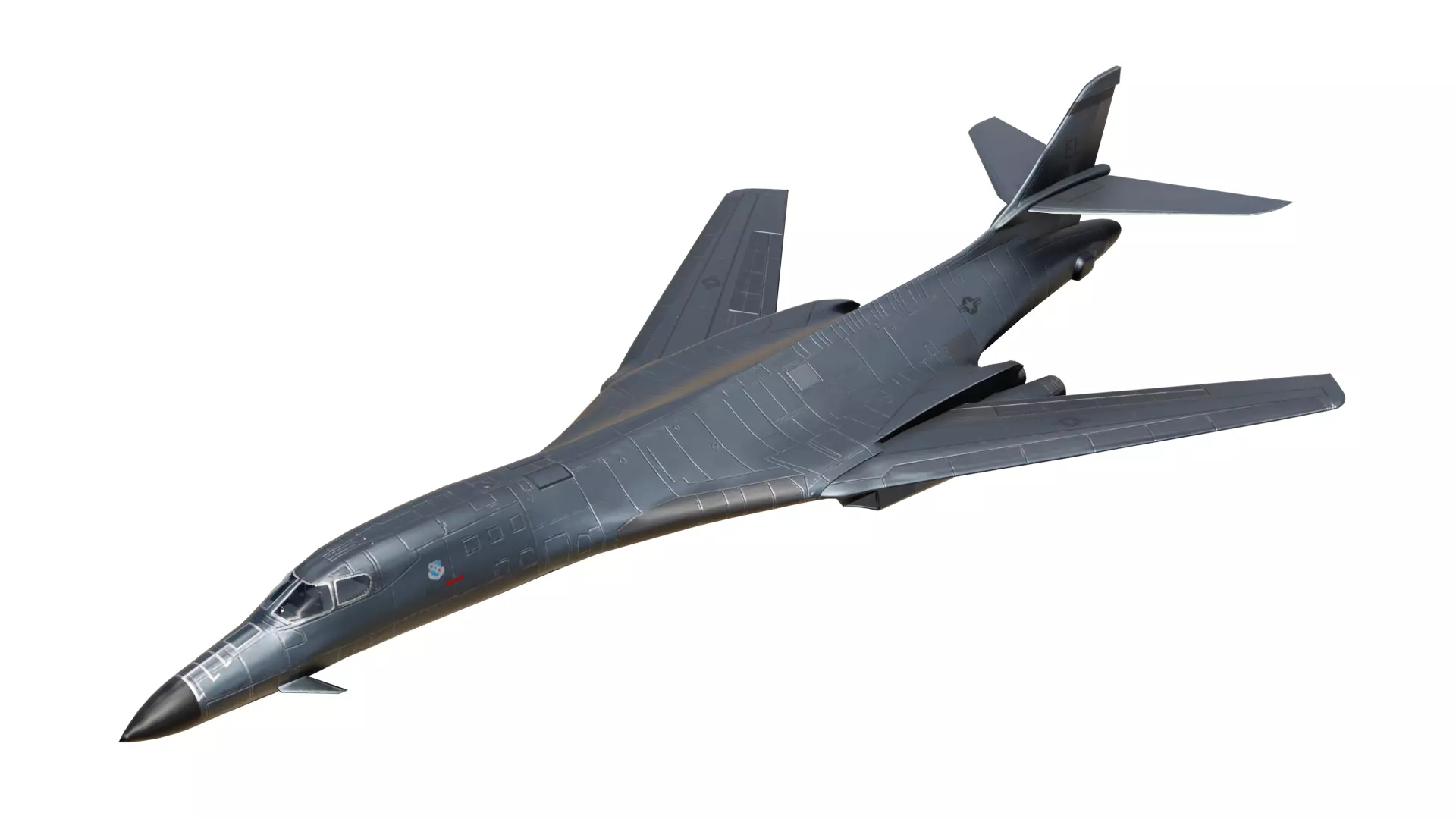 Rockwell B-1 Lancer Heavy bomber Low-poly 3D model