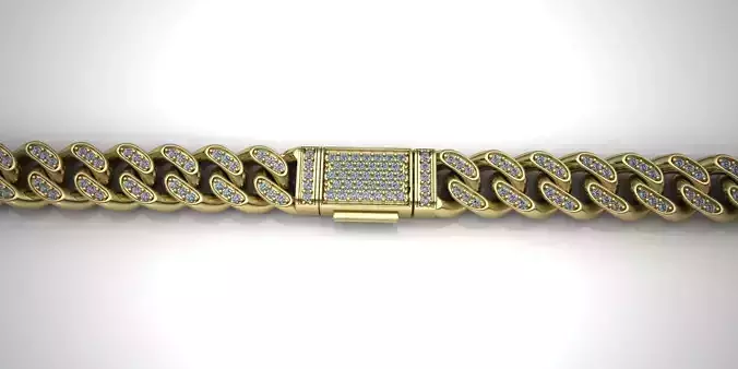 Cuban Link Chain - 1 mm Diamonds 3D print model