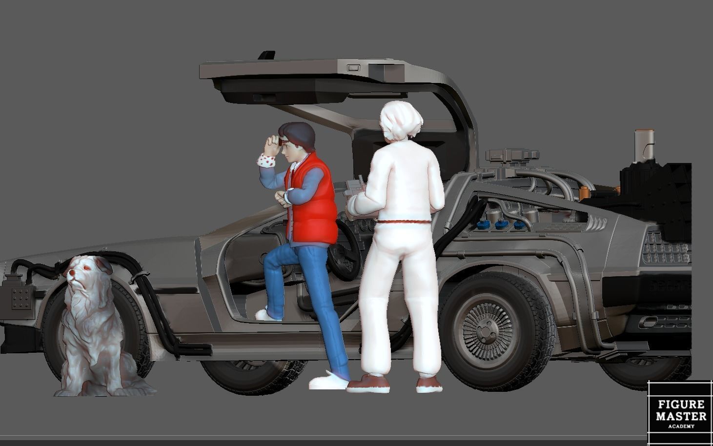 MARTY MCFLY DOC EMIT BROWN BACK TO THE FUTURE FIGURINE MINIATURE 3D print model_2