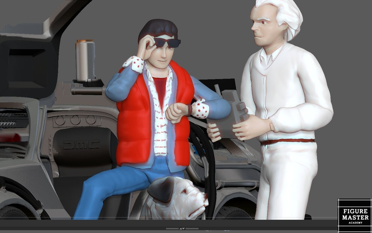 MARTY MCFLY DOC EMIT BROWN BACK TO THE FUTURE FIGURINE MINIATURE 3D print model_6