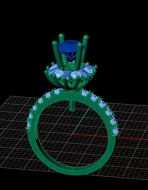 Dinamond ring Free 3D print model_0