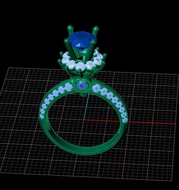 Dinamond ring Free 3D print model_0