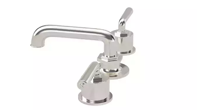 Mounted Lavatory Faucet Nickel Vintage Brass 3D model