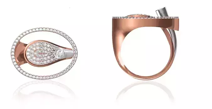 Women Wedding Engagement Ring STL FBX JCD Details