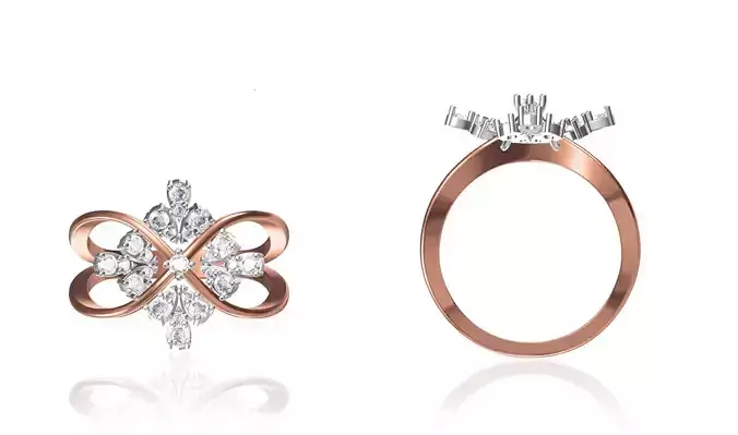 Women Wedding Engagement Ring STL OBJ FBX JCD Details