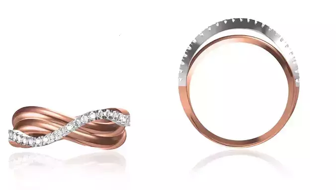 Women Wedding Engagement Ring STL OBJ FBX JCD Details