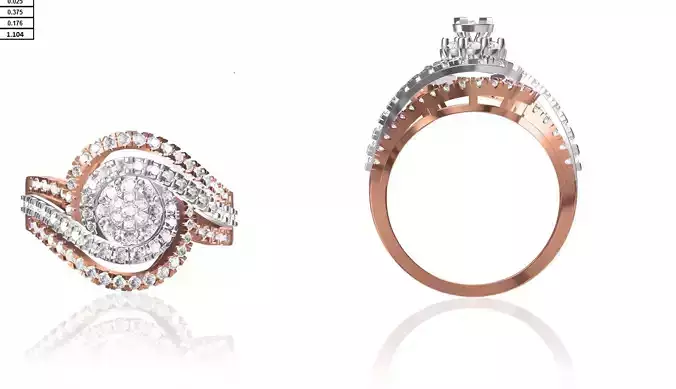 Women Wedding Engagement Ring STL FBX JCD Details