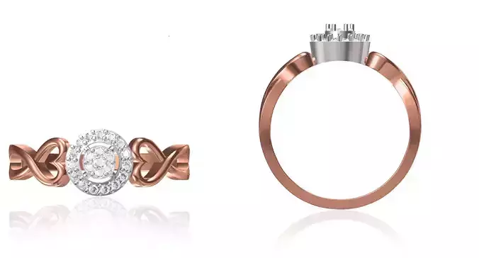 Women Wedding Engagement Ring STL OBJ FBX JCD Details