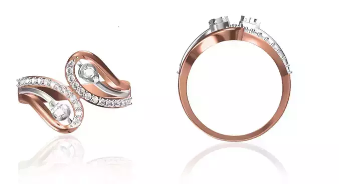 Women Wedding Engagement Ring STL OBJ FBX JCD Details