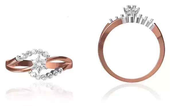 Women Wedding Engagement Ring STL OBJ FBX JCD Details