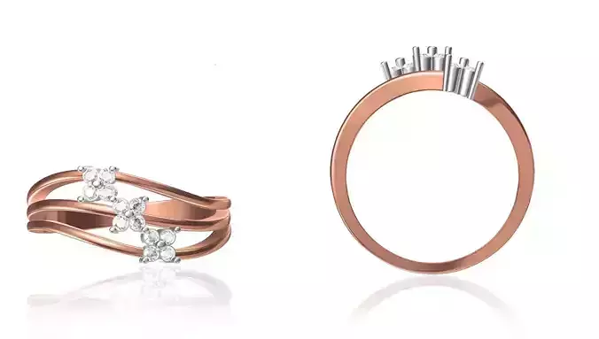 Women Wedding Engagement Ring STL OBJ FBX JCD Details