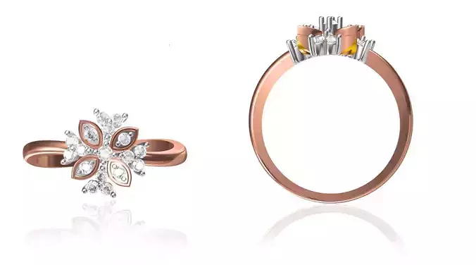 Women Wedding Engagement Ring STL OBJ FBX JCD Details