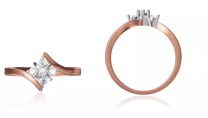 Women Wedding Engagement Ring STL OBJ FBX JCD Details