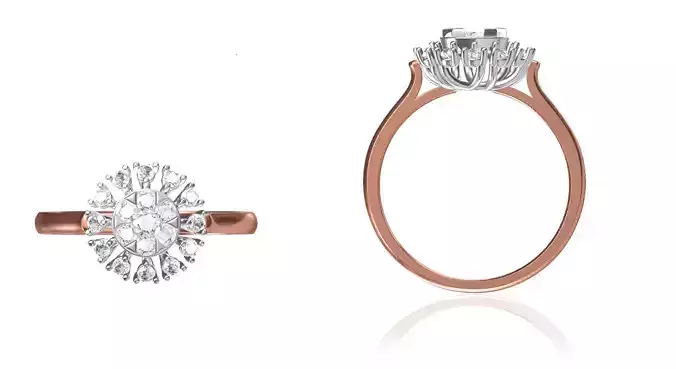 Women Wedding Engagement Ring STL OBJ FBX JCD Details