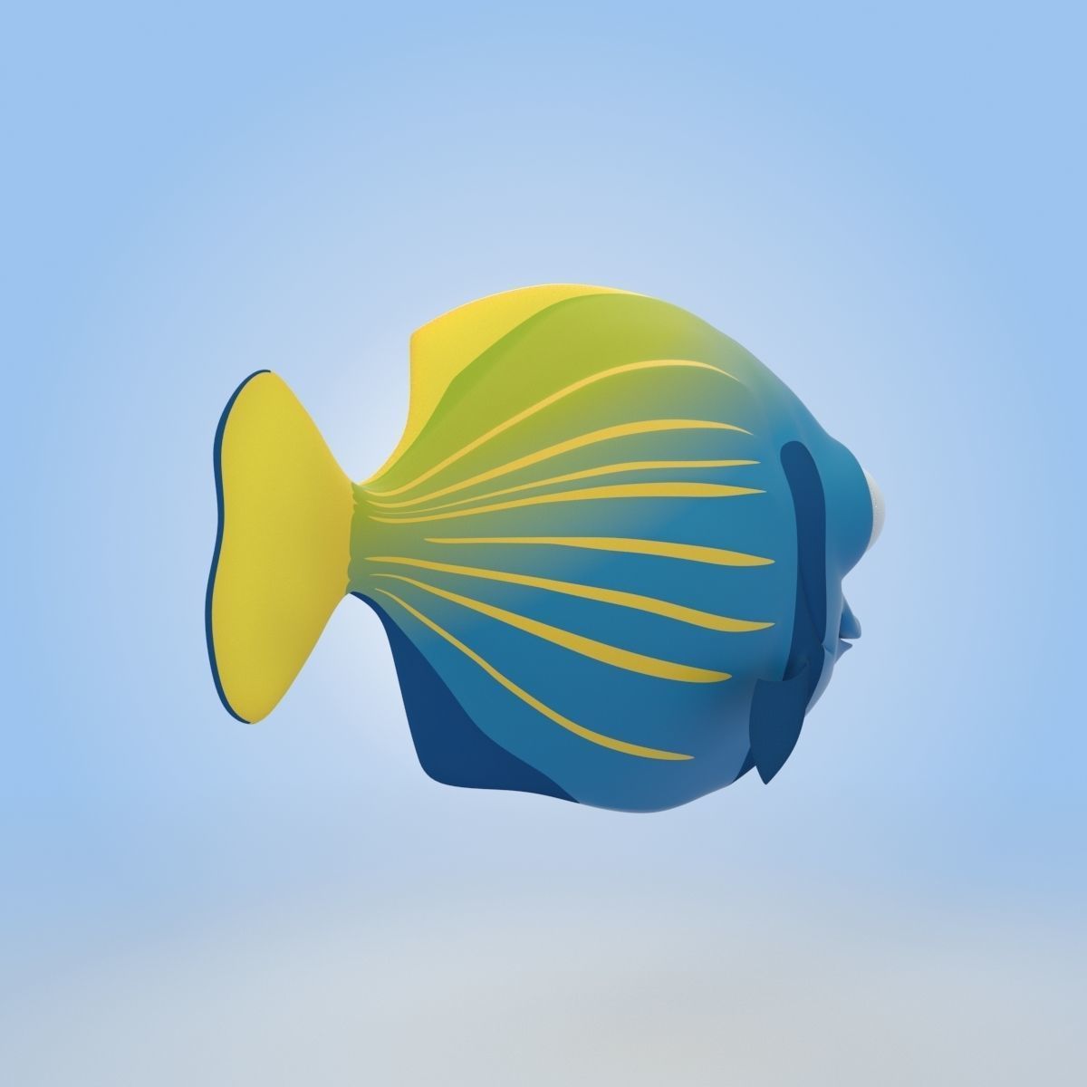 Emperor Angelfish 3D model_1