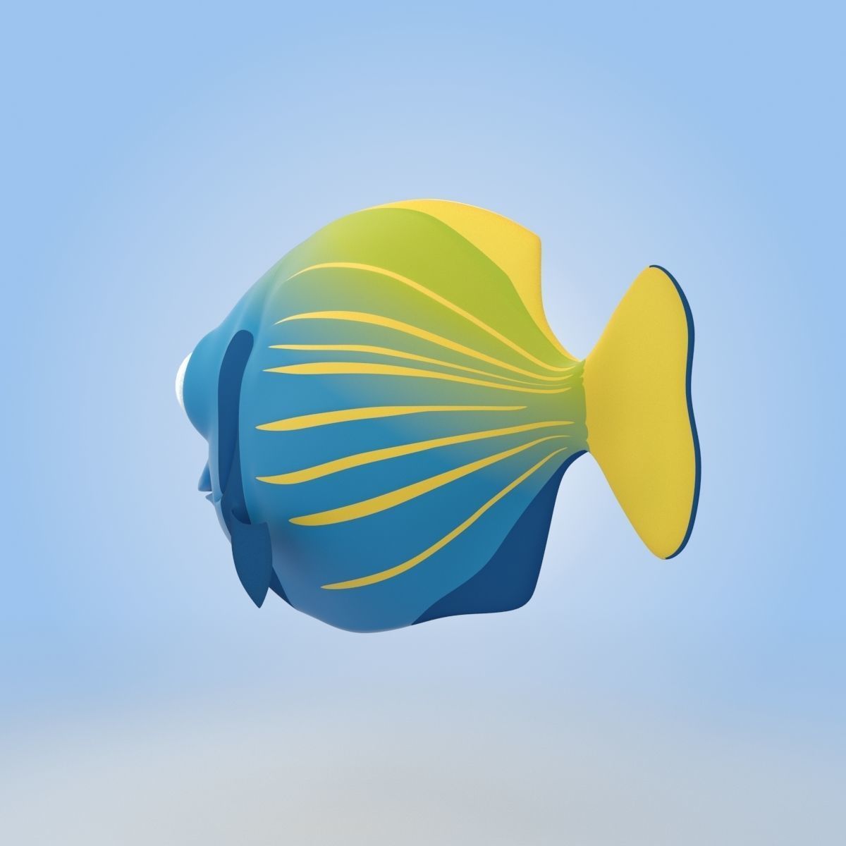 Emperor Angelfish 3D model_3