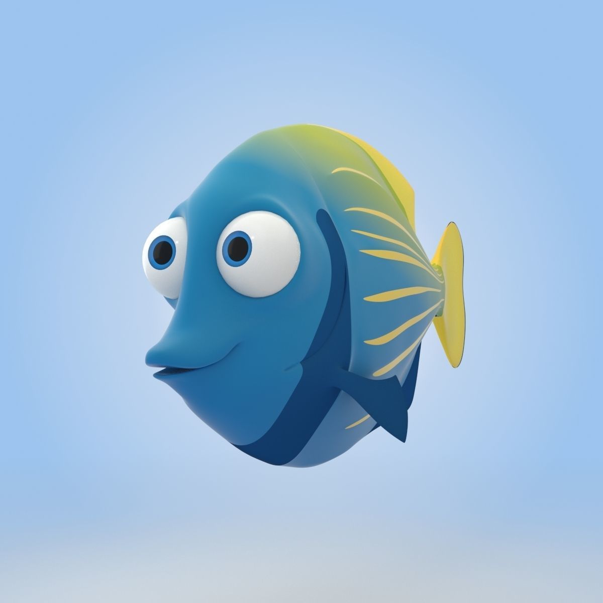 Emperor Angelfish 3D model_4