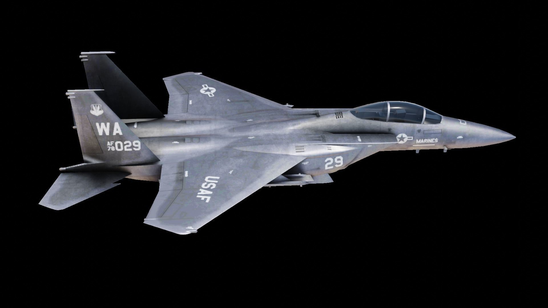McDonnell Douglas F-15 Eagle Low-poly 3D model_4