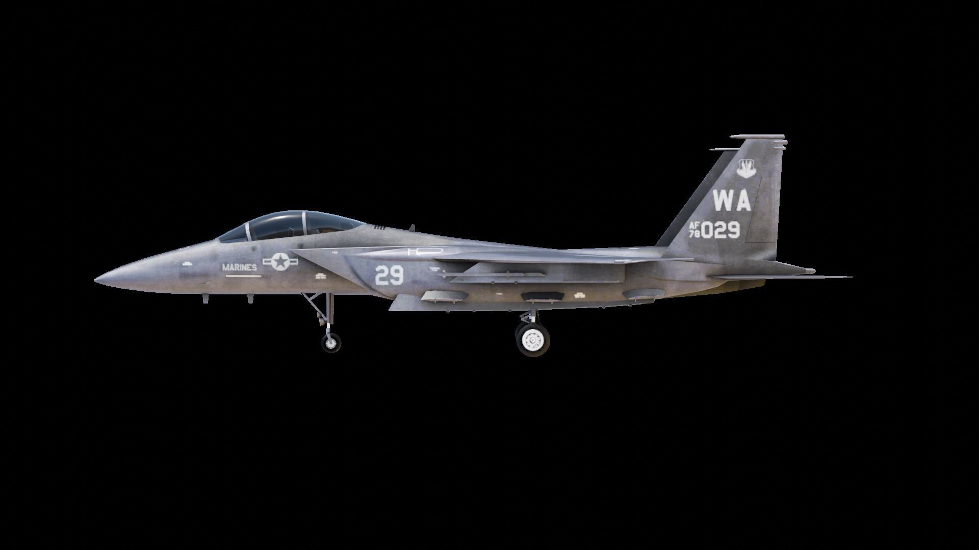 McDonnell Douglas F-15 Eagle Low-poly 3D model_7