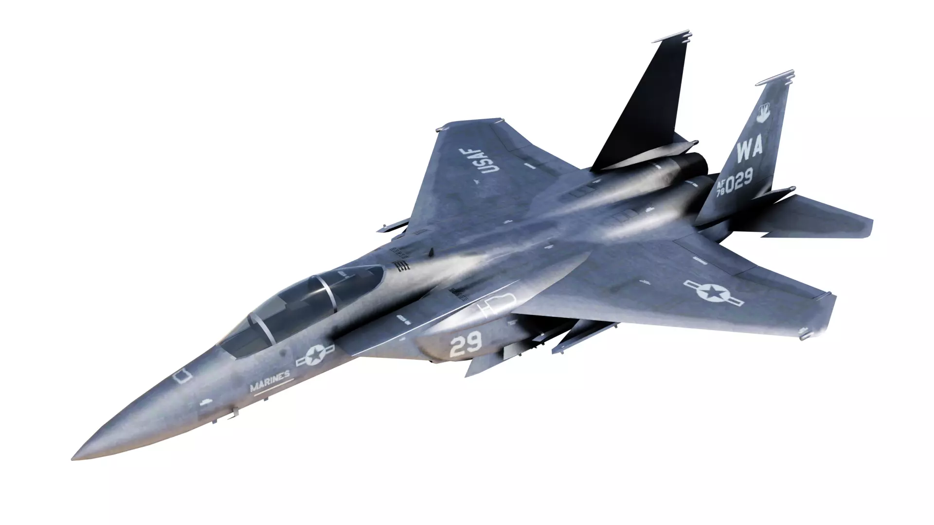McDonnell Douglas F-15 Eagle Low-poly 3D model_0