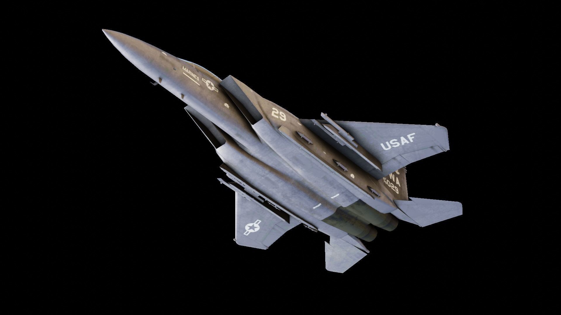McDonnell Douglas F-15 Eagle Low-poly 3D model_5