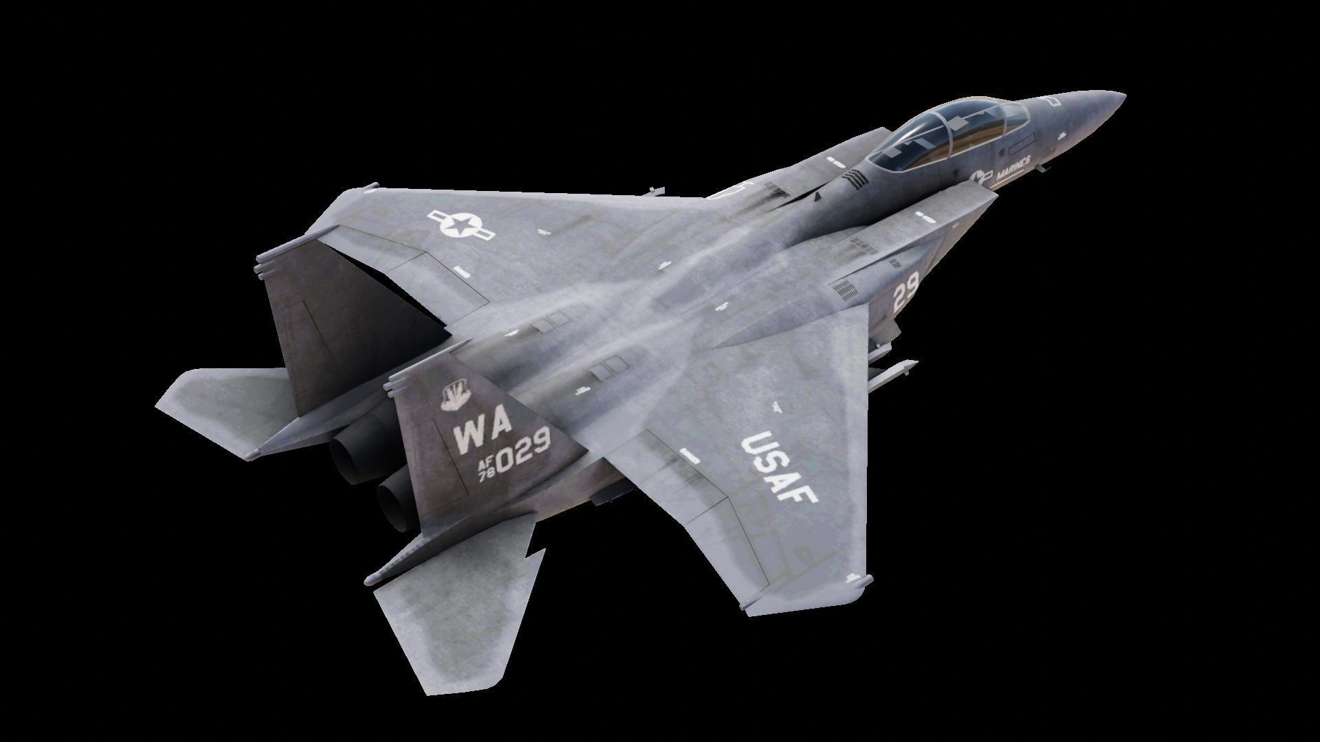 McDonnell Douglas F-15 Eagle Low-poly 3D model_11