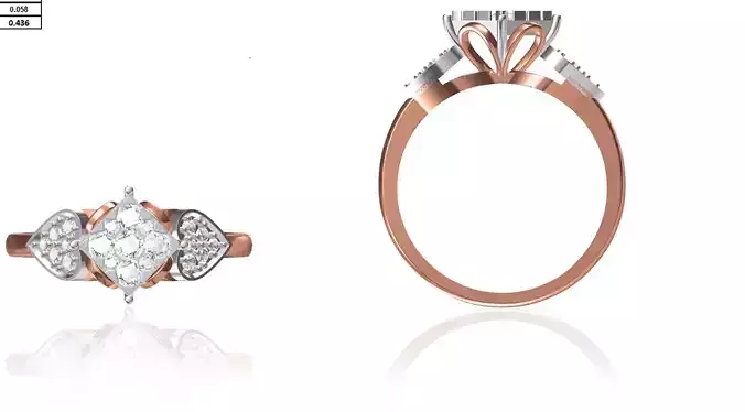Women Wedding Engagement Ring STL FBX JCD Details