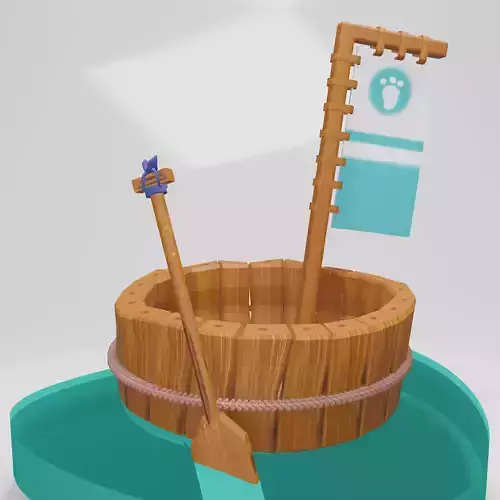 Japanese Barrel Boat Model