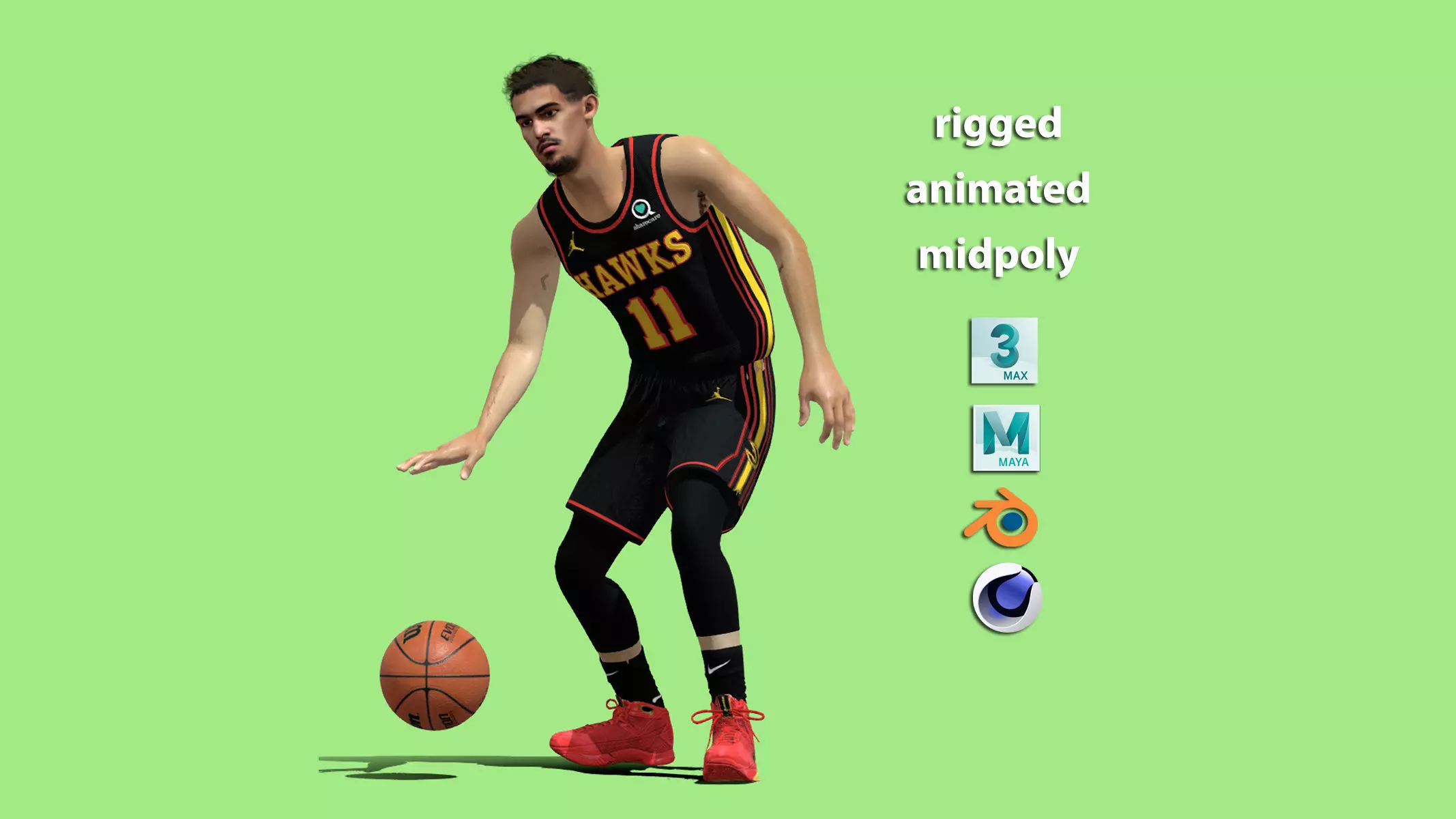 3D Rigged Trae Young Atlanta Hawks NBA 3D model