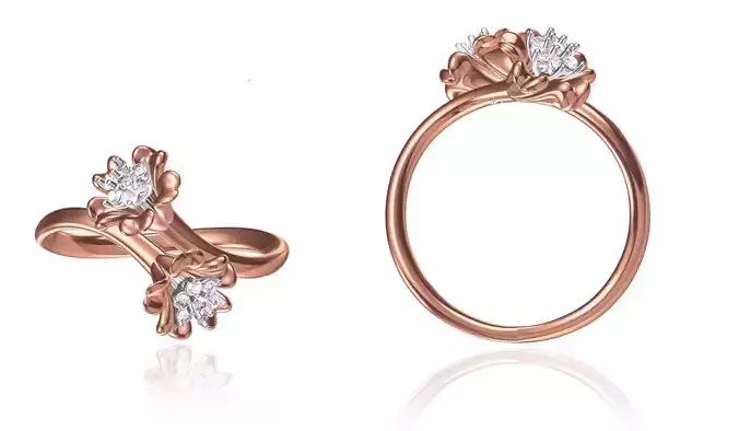 Women Wedding Engagement Ring STL OBJ FBX JCD Details