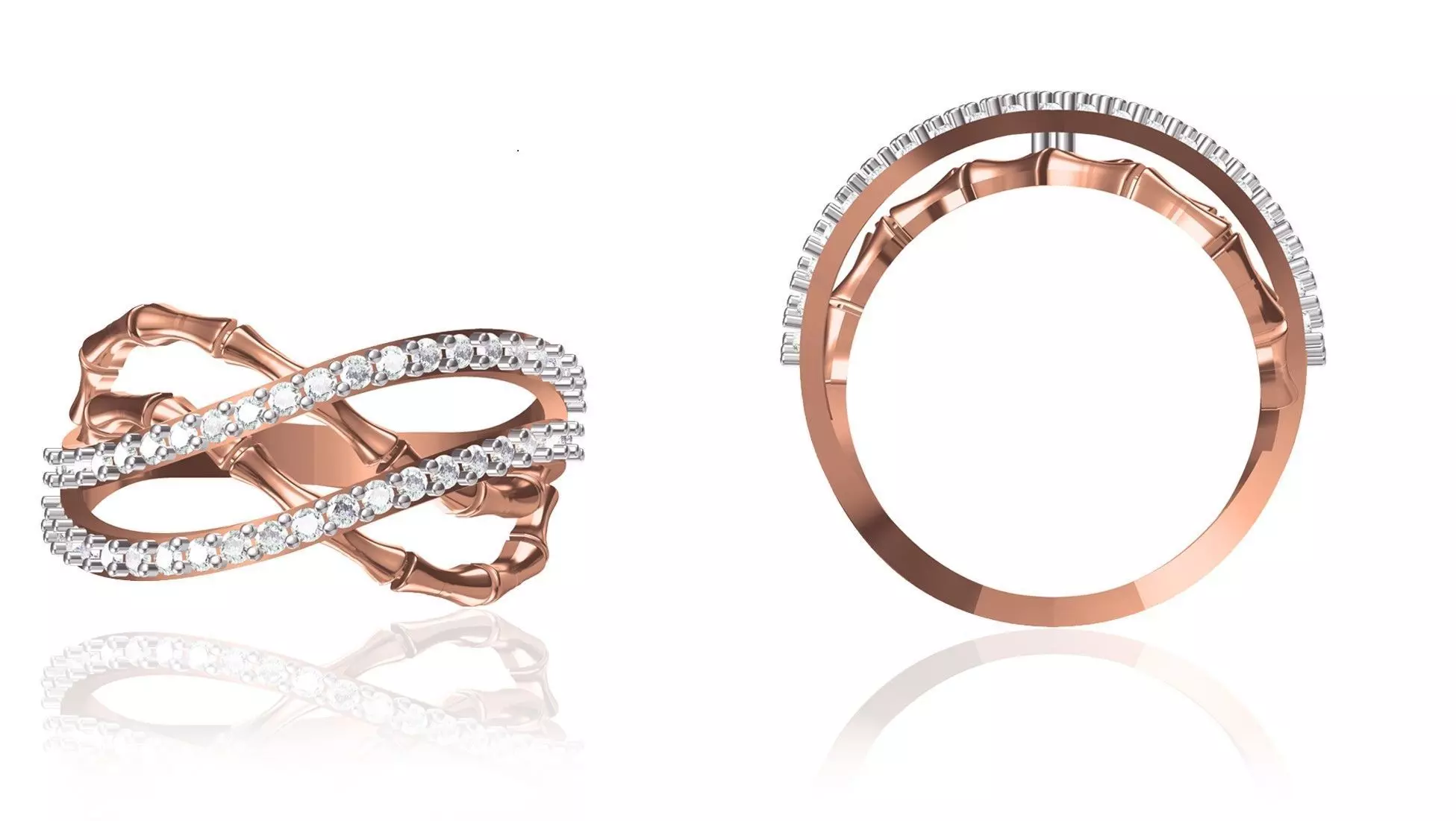 Women Wedding Engagement Ring STL OBJ FBX JCD Details 3D print model_0