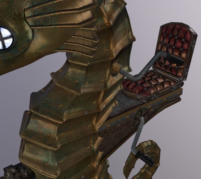 SeaHorse Ride Low-poly 3D model_4