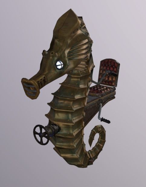 SeaHorse Ride Low-poly 3D model_3