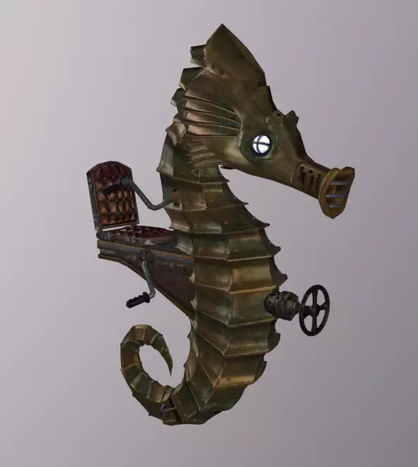 SeaHorse Ride Low-poly 3D model_0